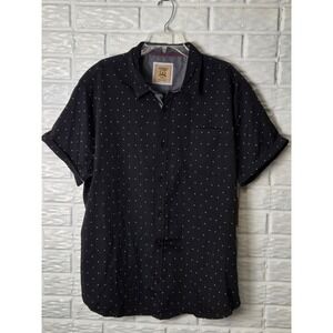 NWT Men's size 3XL Brooklyn Laundry short sleeve button up Black, White dots